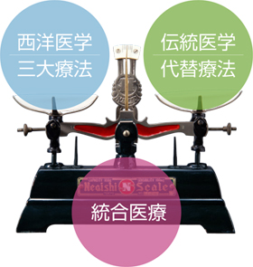 西洋医学と三大療法と伝統医学と代替療法をバランスよく取り入れたものが統合医療